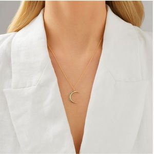 Solid 10k gold crescent moon pendant